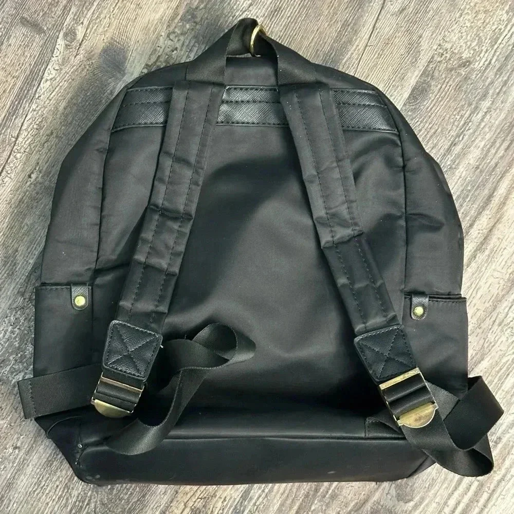 Adrienne Vittadini black nylon backpack and/or diaper bag adjustable straps‎